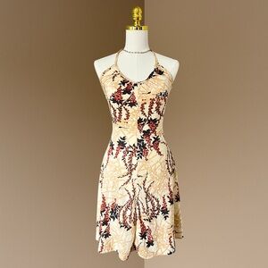 Vintage Floral Halter Dress